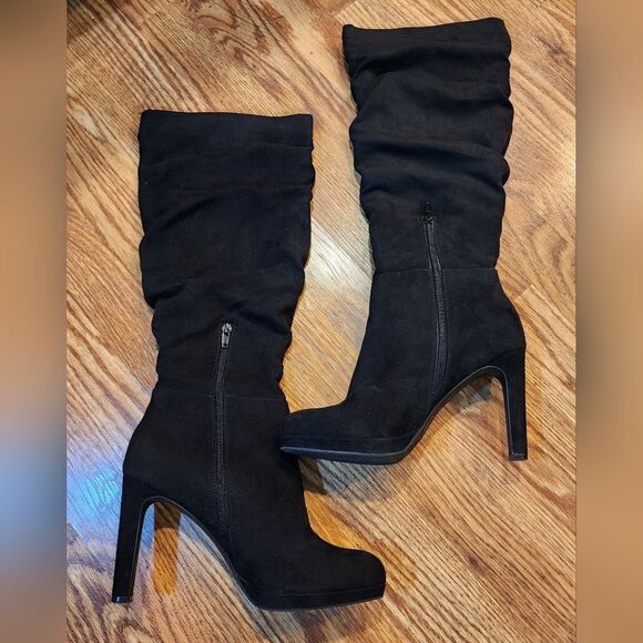 Sexy Black Kuzma Knee High Heeled Boots Women's Size 10 - Picture 11 of 12